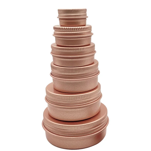 10Pcs 5g/10g/15g/20/30/50/60ml Empty Aluminum Jar Refillable Cosmetic Bottle Ointment Cream Sample Packaging Container Screw Cap