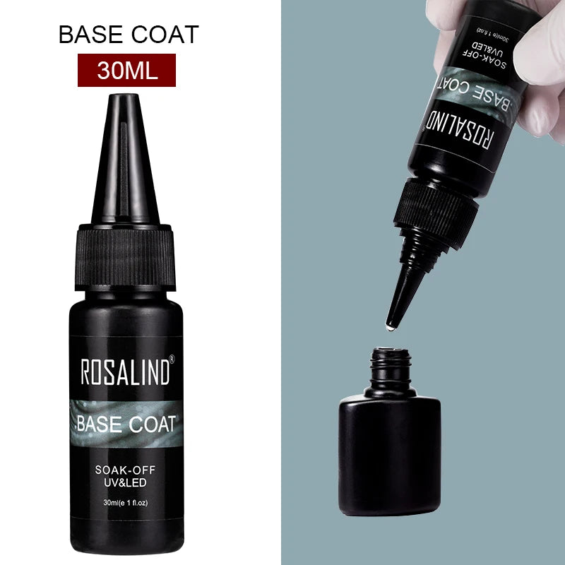 ROSALIND 7ML Base/Top Coat Nail Gel Primer Matt Semi Permanent Manicure Decoration Durable Reinforcement Masonry Peelable Base