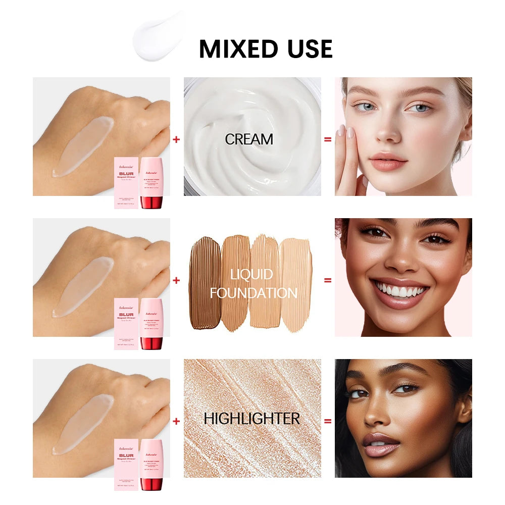 Blur Magnet Primer Base Makeup Natural Matte Make Up Foundation Blur Primer Pores Invisible Even Skin Tone Facial Base Cosmetics