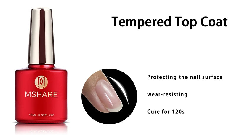 MSHARE 10ml Base Coat Top Gel Clear Construction Dehydrator Primer Reinforce Soak Off Nails Gels UV LED Glue