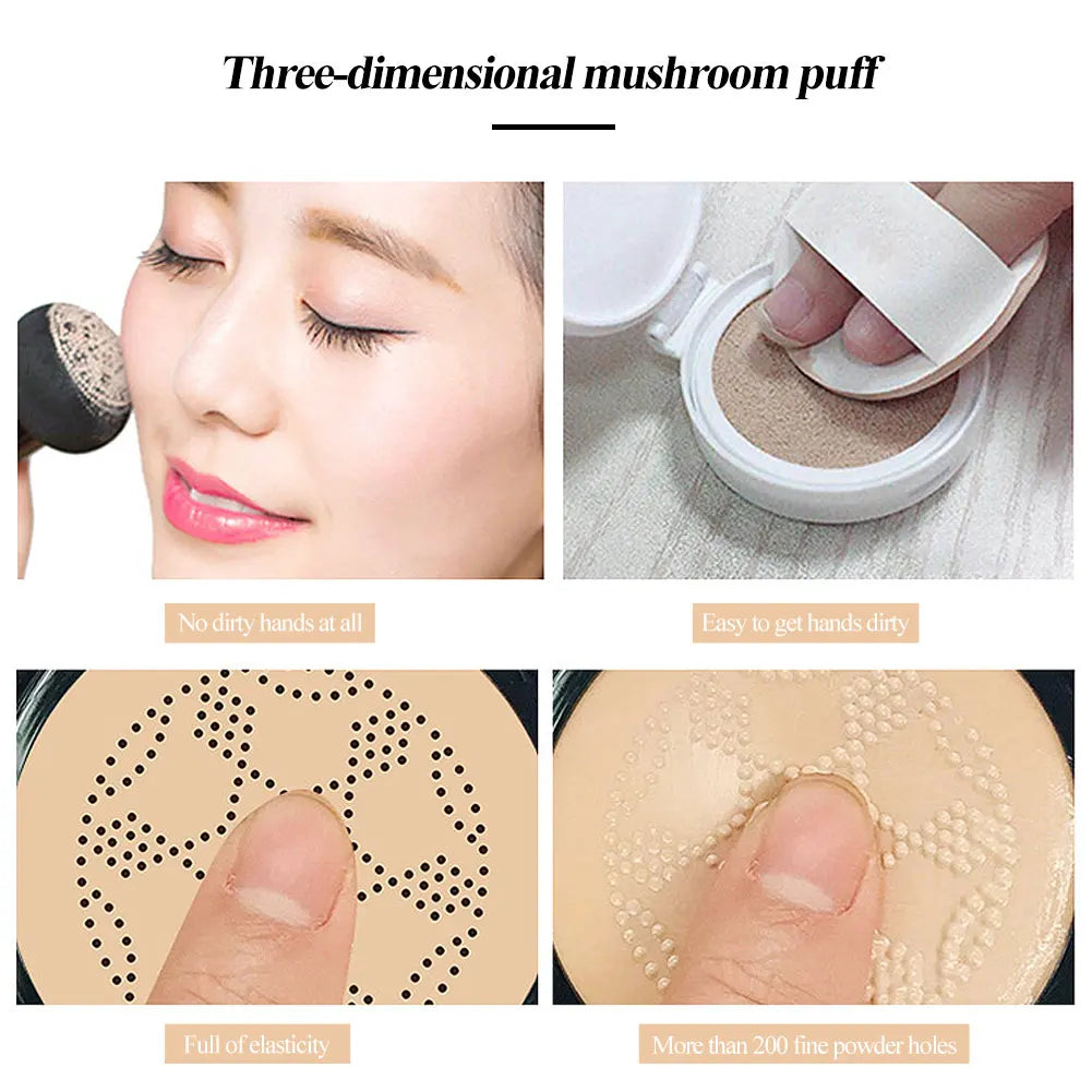 Magic Foundation Mushroom Head Air Cushion CC Cream Waterproof Brighten Foundation Cream Women Base Makeup Face Korean Cosmetics