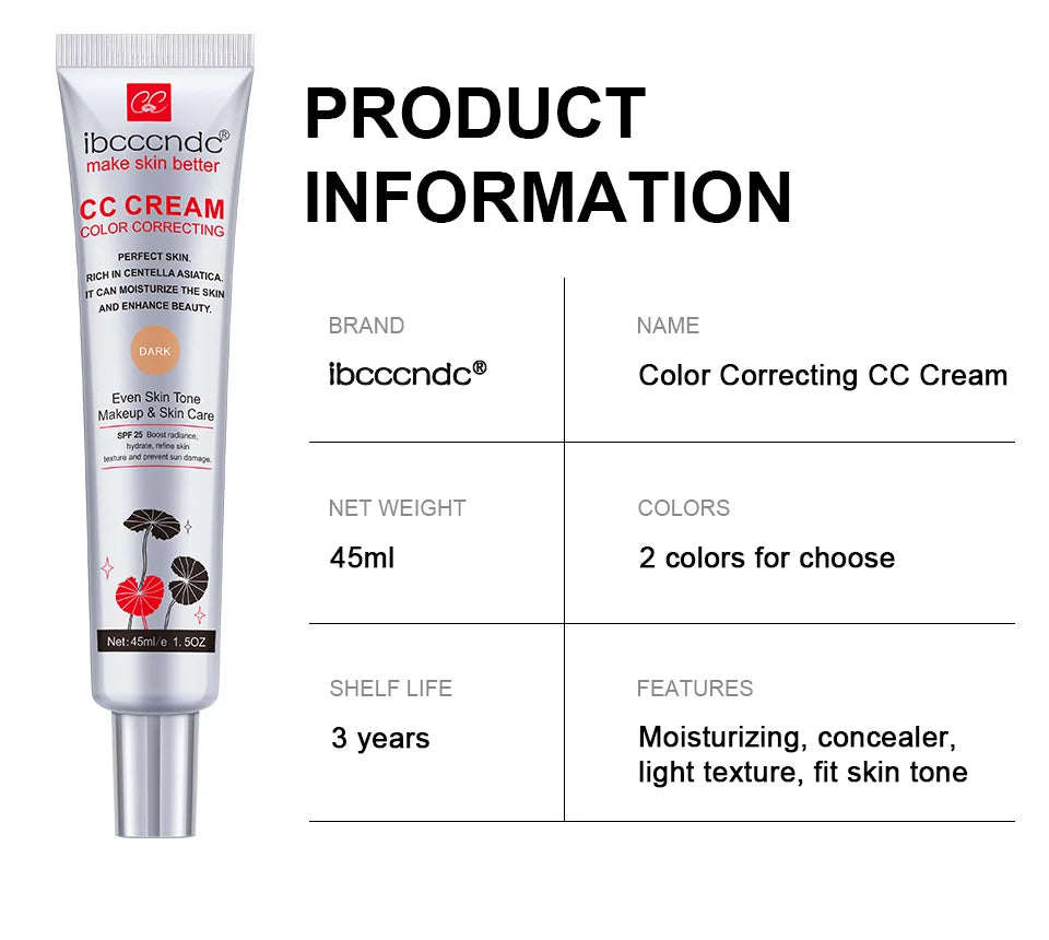 Female Makeup Base ErborianCC Cream Concealer Full Coverage Foundation Cream for Face Cosmetics Moisture Beauty Health