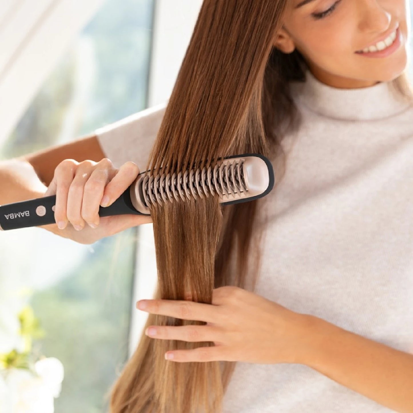 Cecotec electric straightener Brush Bamba Instantcare 1400 Excellence Brush with ceramic, keratin and argan oil coating