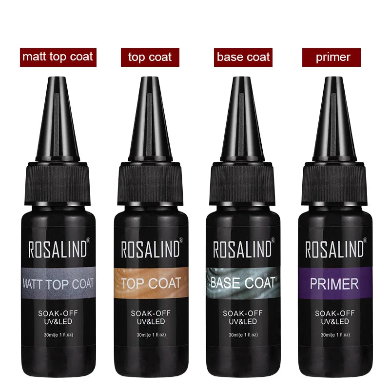 ROSALIND 7ML Base/Top Coat Nail Gel Primer Matt Semi Permanent  Manicure Decoration Durable Reinforcement Masonry Peelable Base