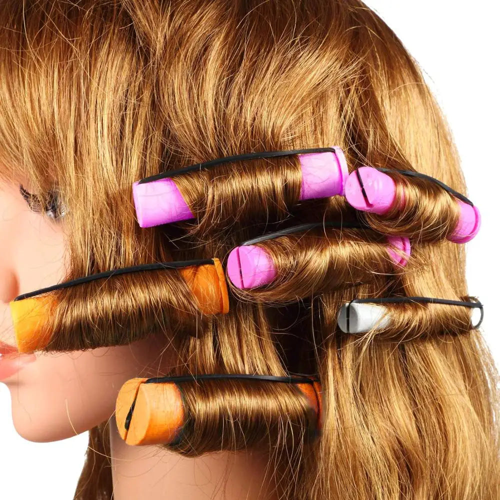 50pcs 5Sizes Hair Rollers Hair Perm Rods Set Curlers Cold Wave Rods For Women Long Short Hair DIY Hairdressing Styling Tools