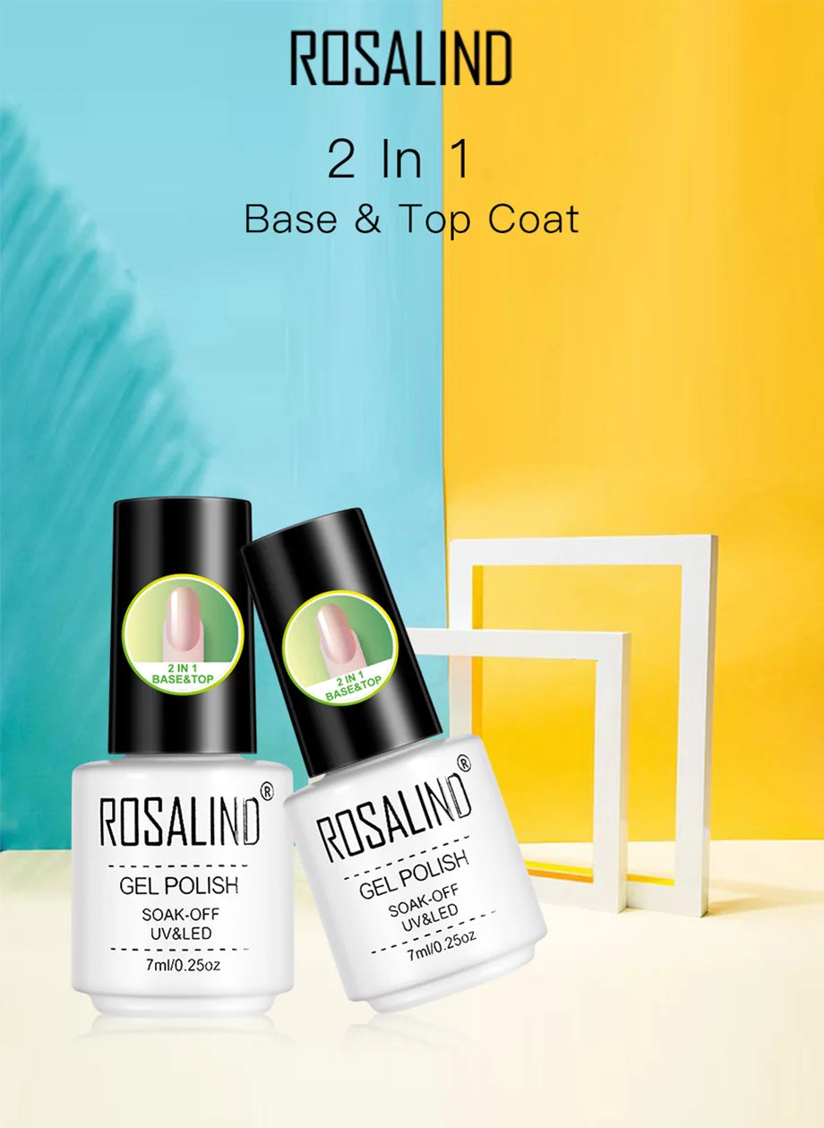 ROSALIND 7ML Base/Top Coat Nail Gel Primer Matt Semi Permanent  Manicure Decoration Durable Reinforcement Masonry Peelable Base