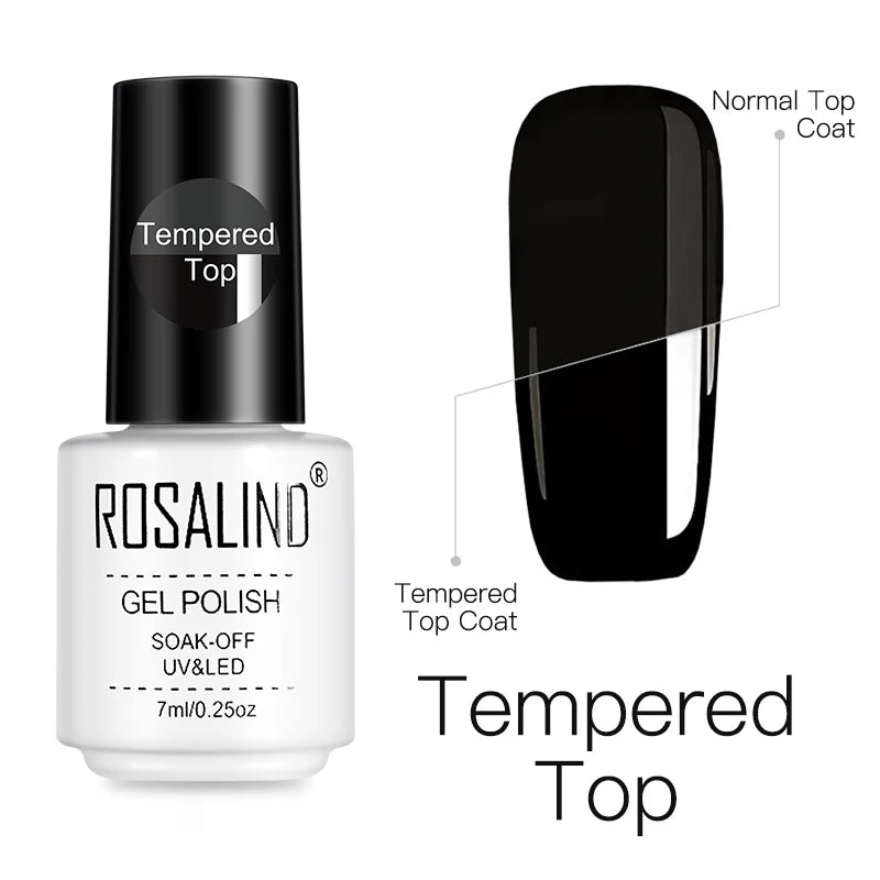 ROSALIND 7ML Base/Top Coat Nail Gel Primer Matt Semi Permanent  Manicure Decoration Durable Reinforcement Masonry Peelable Base