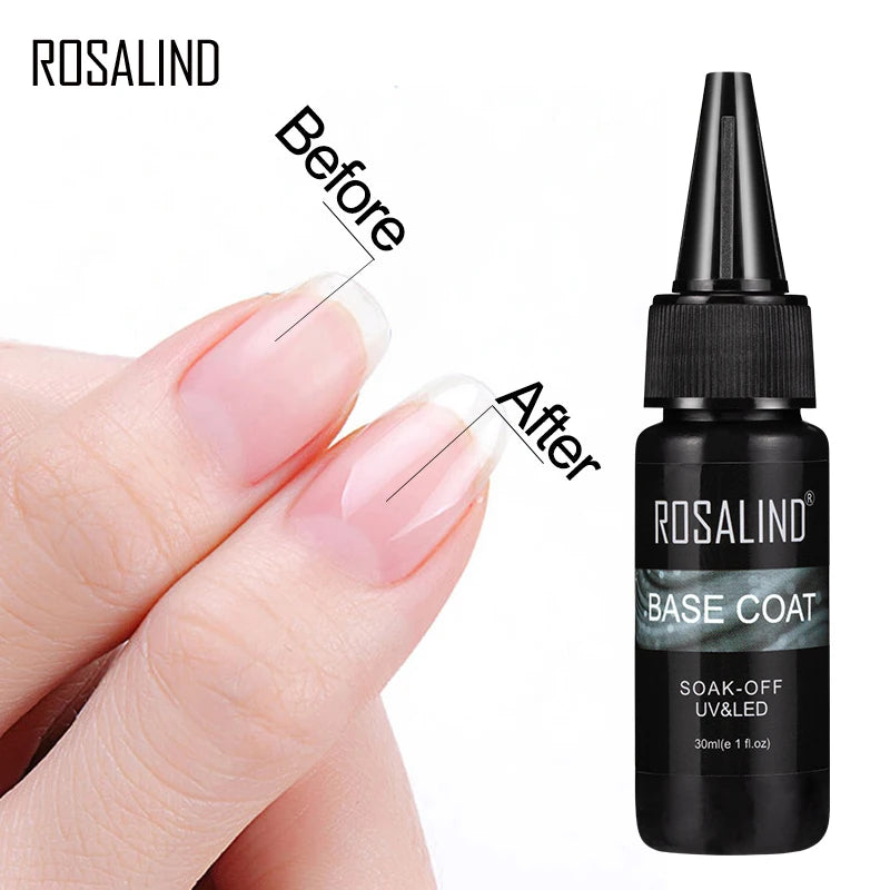 ROSALIND 7ML Base/Top Coat Nail Gel Primer Matt Semi Permanent  Manicure Decoration Durable Reinforcement Masonry Peelable Base