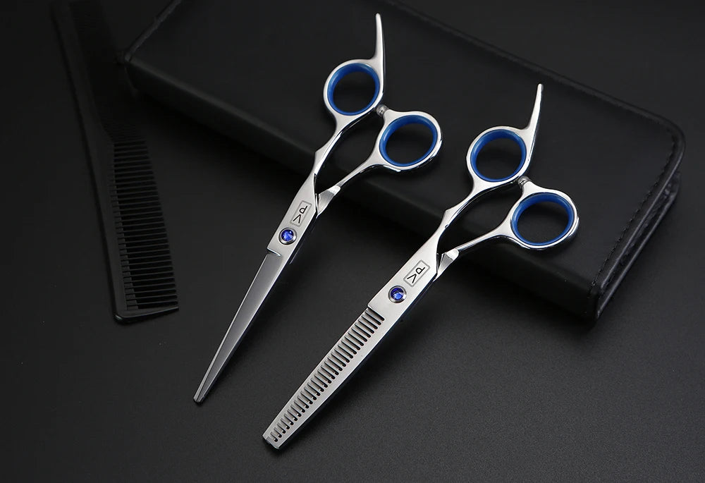 Professional Hairdressing Haircut Scissors 6 Inch 440C Barber Shop Hairdresser's Cutting Thinning Tools High Quality Salon Set