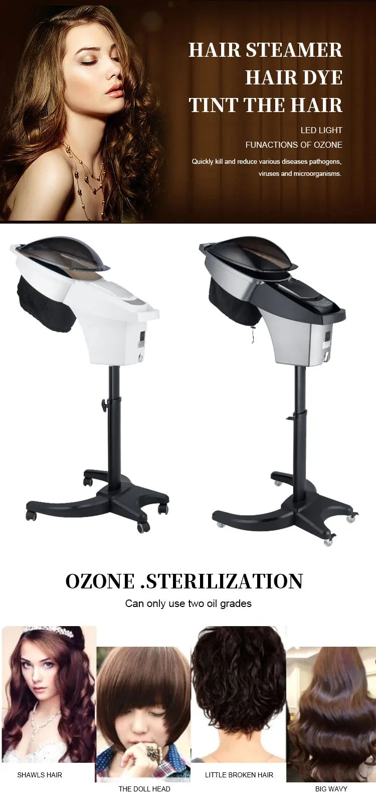 HOT Selling best quality wholesale beauty salon equipment Salon hair steamer micro mist professional hair spa steamer