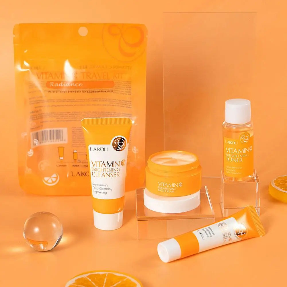 4pcs/Bag Sakura Skin Care Sets Facial Cleanser Cream Face Toner Sunscreen Products Moisturizing Smoothing Nourishing Travel Kit