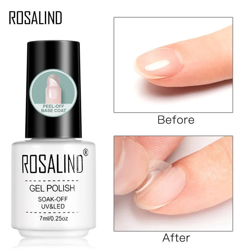 ROSALIND 7ML Base/Top Coat Nail Gel Primer Matt Semi Permanent  Manicure Decoration Durable Reinforcement Masonry Peelable Base