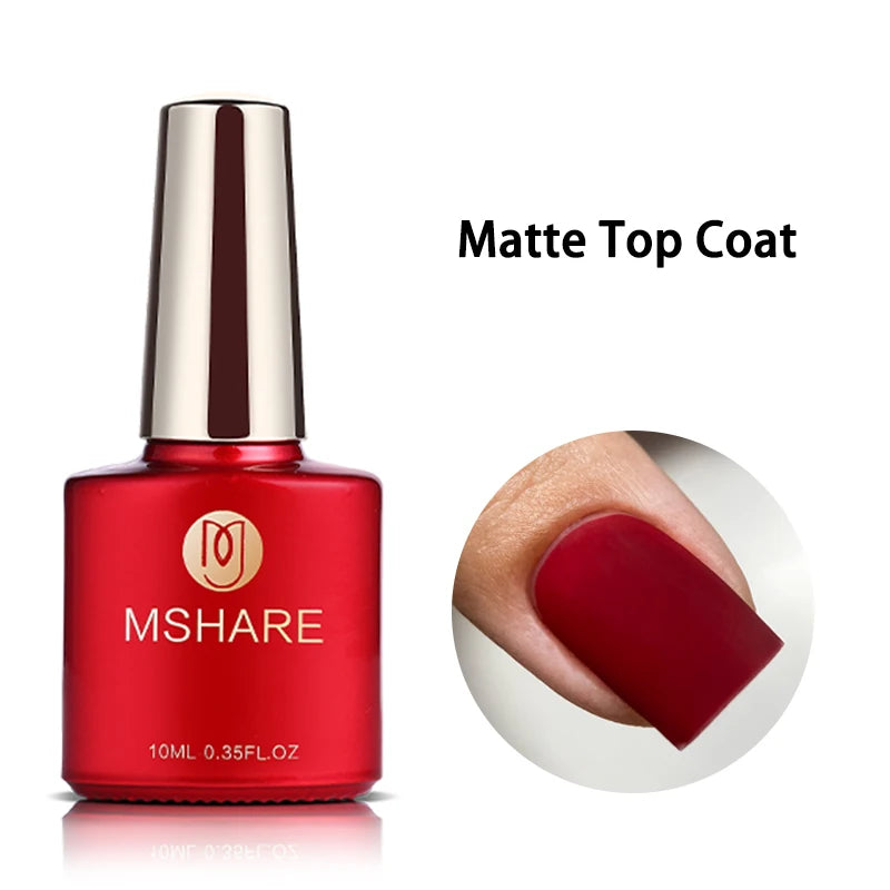 MSHARE 10ml Base Coat  Top Gel Clear Construction Dehydrator Primer Reinforce Soak Off Nails Gels UV LED Glue