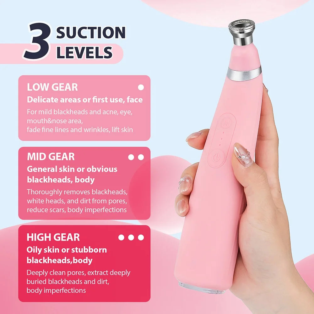 Foreverlily Portable Diamond Peeling Machine Microdermabrasion Facial Cleaning Device Exfoliation Vacuum Blackhead Remover