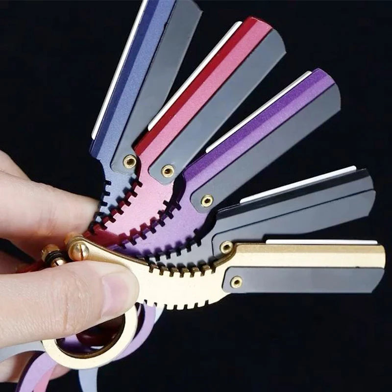 Salon Stainless Steel Ring Shaver Classical Manual Beard Shaving Eyebrow Tools Professional Straight Angle Barber Tools Supplies