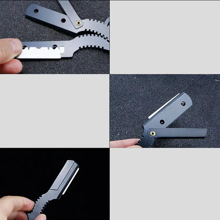 Salon Stainless Steel Ring Shaver Classical Manual Beard Shaving Eyebrow Tools Professional Straight Angle Barber Tools Supplies
