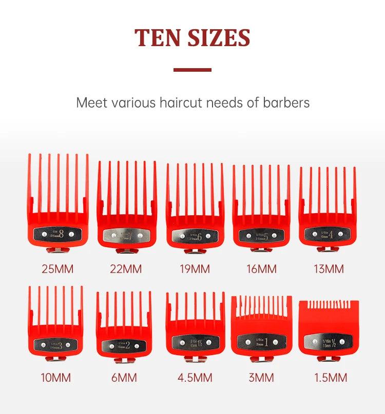 8/10pcs Professional Hair Clipper Limit Guide Comb For Wahl Trimmer Universal Barber Guide Comb Haircut Tool Clipper Limit Combs