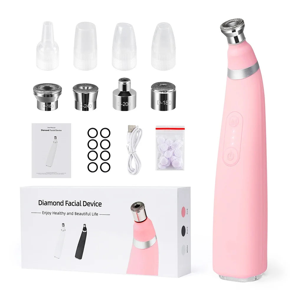 Diamond Microdermabrasion Machine Facial Vacuum Blackhead Removal Skin Toning Anti Aging Home Facial Peeling Beauty Device SPA