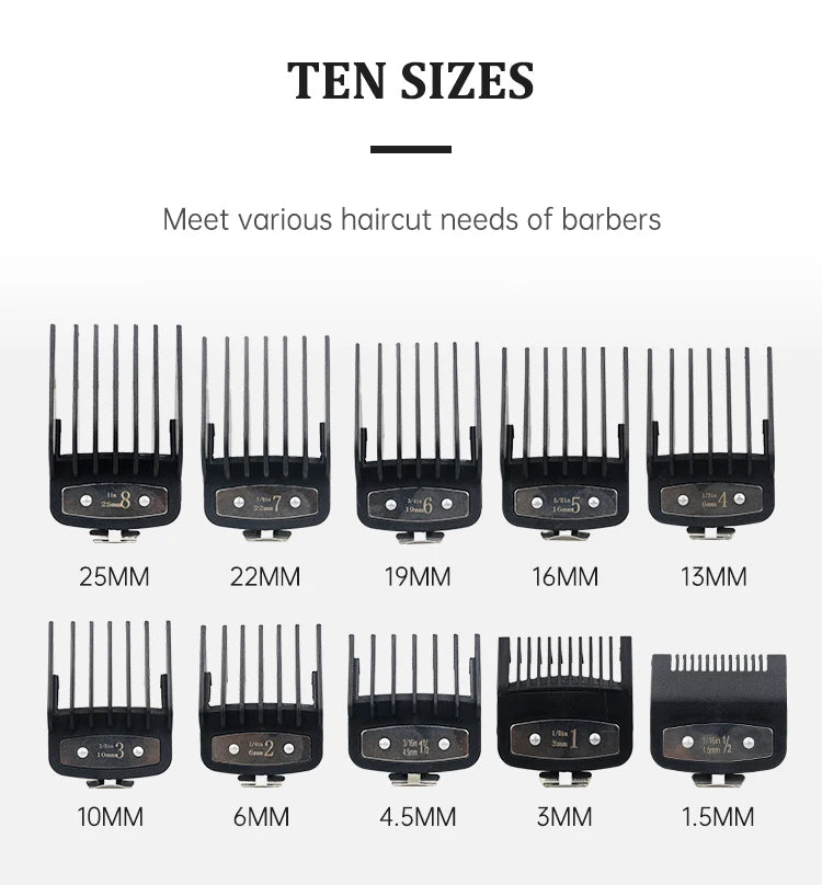 8/10pcs Professional Hair Clipper Limit Guide Comb For Wahl Trimmer Universal Barber Guide Comb Haircut Tool Clipper Limit Combs