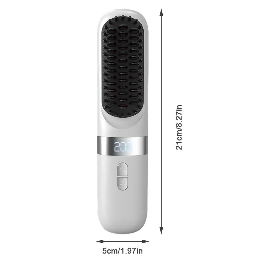 Wireless Hair Straightener Hot Comb Ceramic Heating Professional Electric Brush smoot hairstyle Iron Negative Ion Hair Care Comb