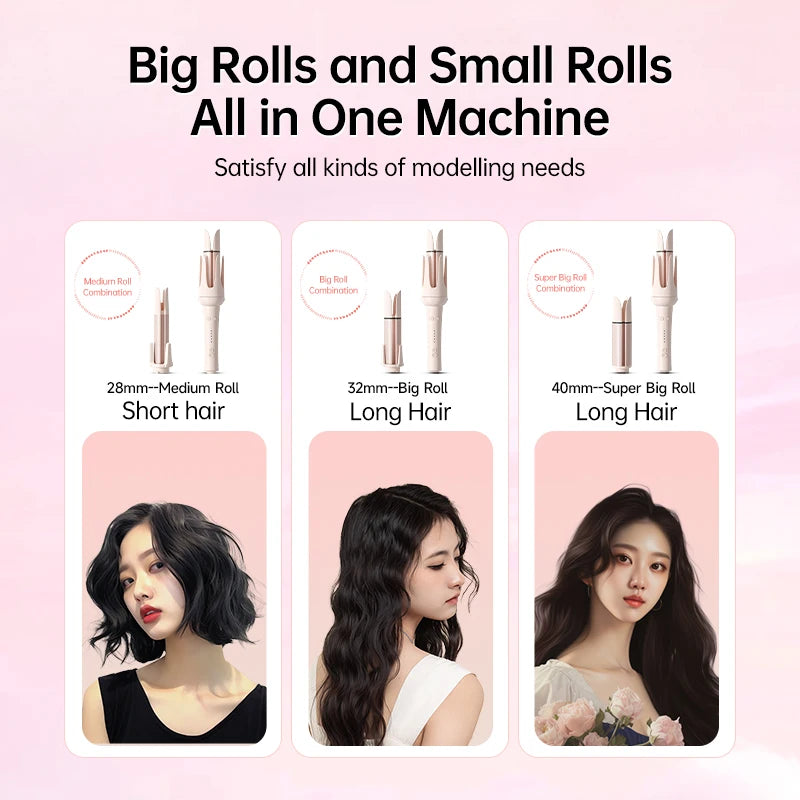 Automatic Curling Iron 32mm Auto Rotating Ceramic Hair Curler Anti-Scald Fast Heating Hair Curling Wand for Hair Waves Styling