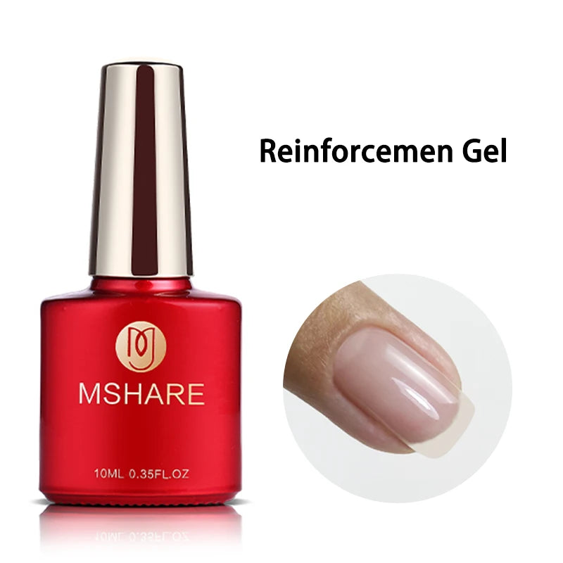 MSHARE 10ml Base Coat  Top Gel Clear Construction Dehydrator Primer Reinforce Soak Off Nails Gels UV LED Glue