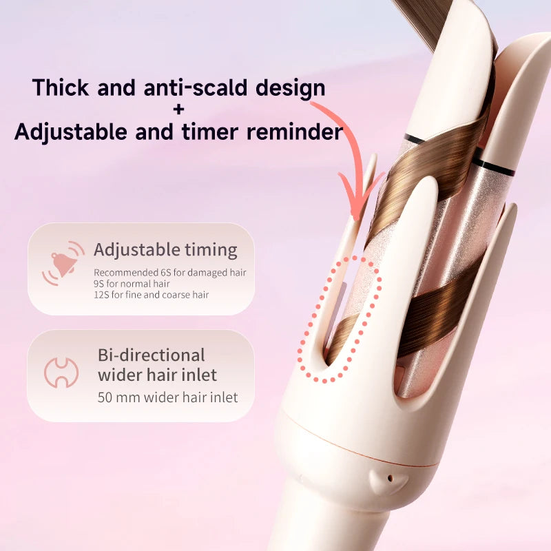 Automatic Curling Iron 32mm Auto Rotating Ceramic Hair Curler Anti-Scald Fast Heating Hair Curling Wand for Hair Waves Styling