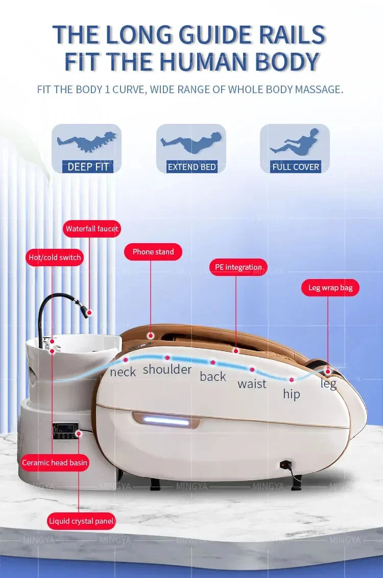 2025 Salon Head Spa Shampoo Bed Water Cycle Electric Massage Shampoo Bed