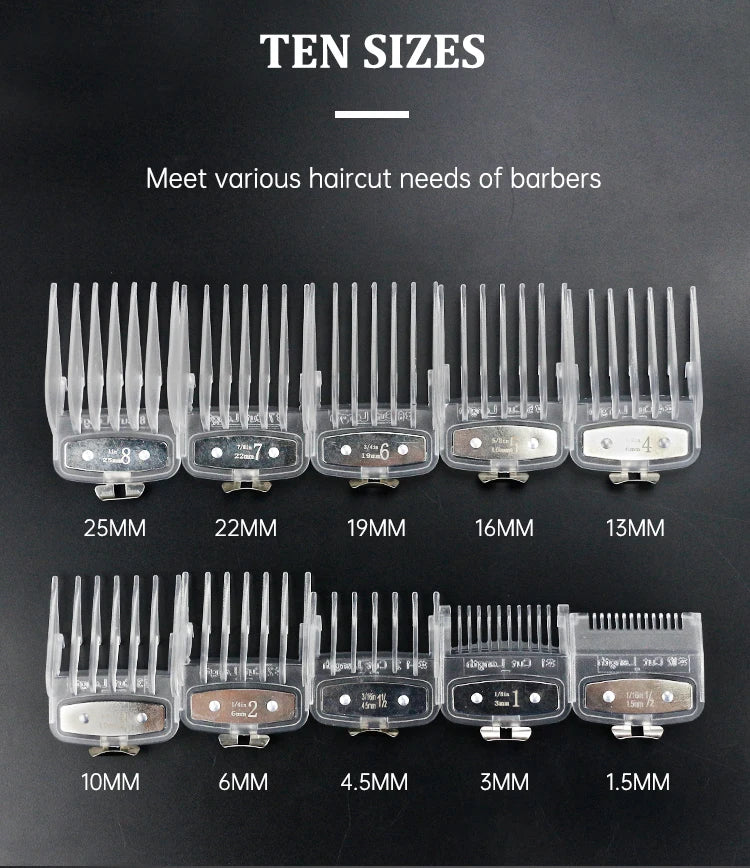 8/10pcs Professional Hair Clipper Limit Guide Comb For Wahl Trimmer Universal Barber Guide Comb Haircut Tool Clipper Limit Combs