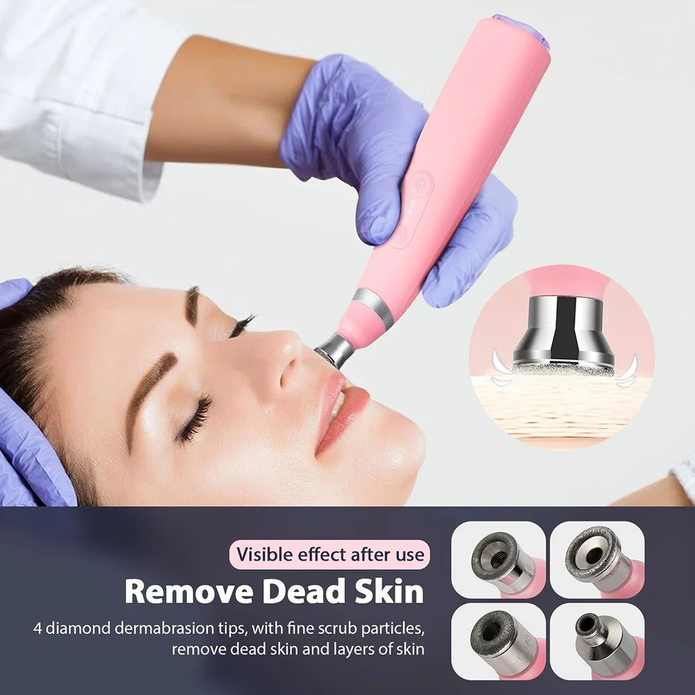 Foreverlily Portable Diamond Peeling Machine Microdermabrasion Facial Cleaning Device Exfoliation Vacuum Blackhead Remover