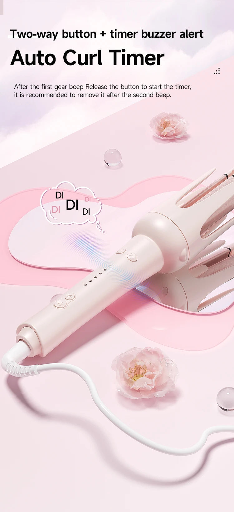 Automatic Curling Iron 32mm Auto Rotating Ceramic Hair Curler Anti-Scald Fast Heating Hair Curling Wand for Hair Waves Styling