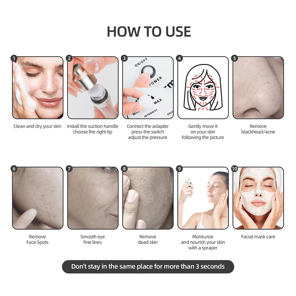 Foreverlily Diamond Microdermabrasion Dermabrasion Machine Water Spray Exfoliation Beauty Machine Wrinkle Face Peeling Machine