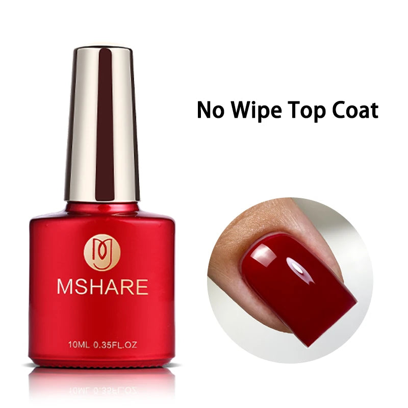 MSHARE 10ml Base Coat  Top Gel Clear Construction Dehydrator Primer Reinforce Soak Off Nails Gels UV LED Glue