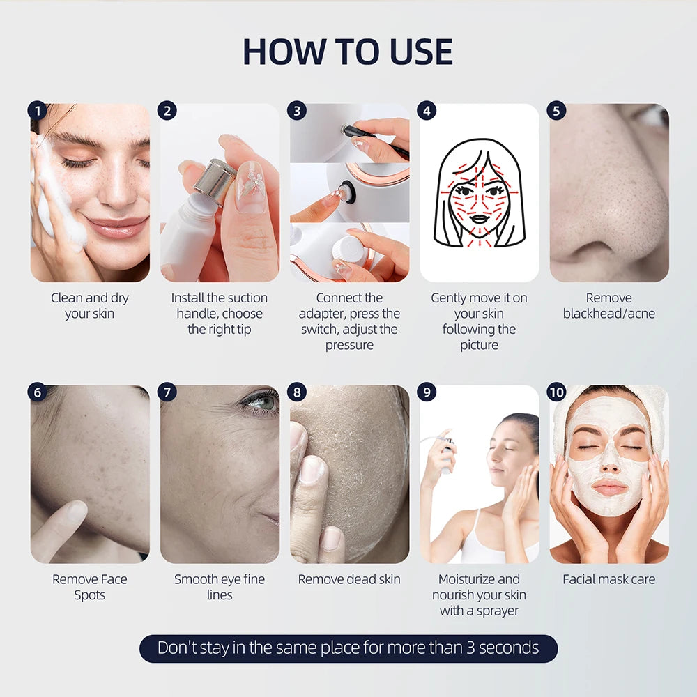 Foreverlily Diamond Facial Peeling Machine Home Use Professional Microdermabrasion Nano Water Spray Exfoliation Beauty Machine