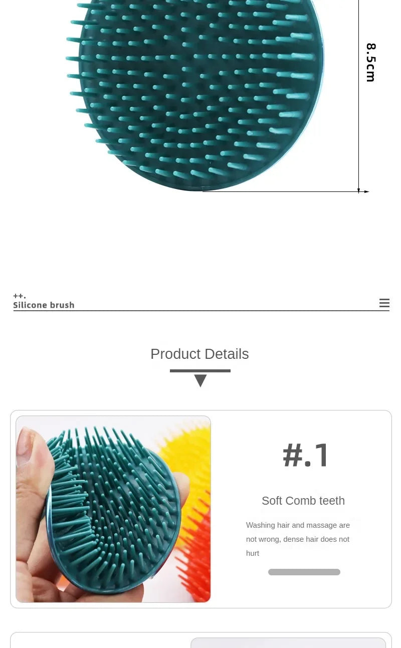 Comb Handheld Scalp Soft Silicone Shampoo Brush Bathroom Products Massage Brush Washing Comb Shower Shampoo Scalp Shower Brush