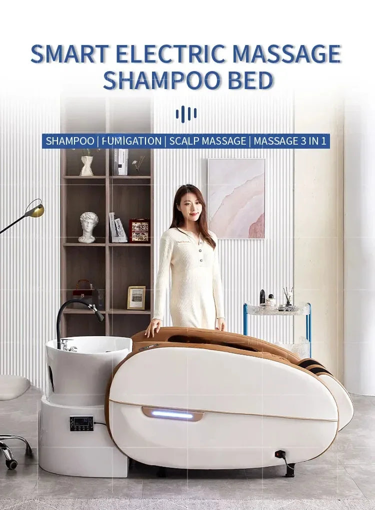 2025 Salon Head Spa Shampoo Bed Water Cycle Electric Massage Shampoo Bed
