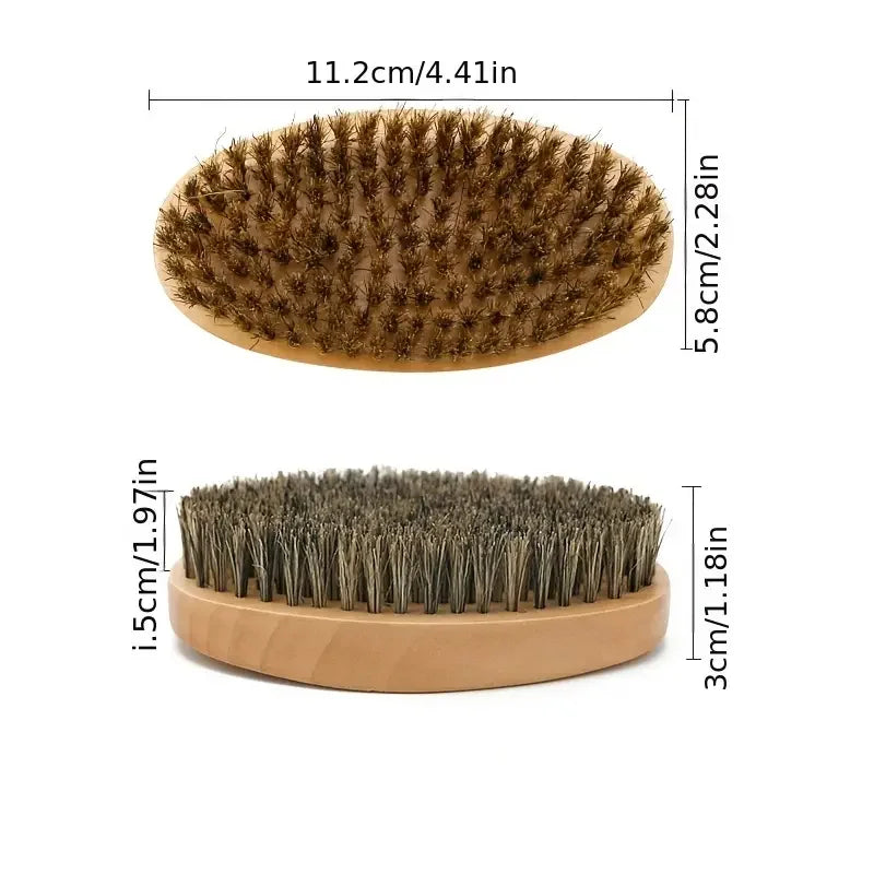 Professional Soft Boar Bristle Beard Brush Scissors Shaving Brush Comb Men Mustache Comb Kit With Gift Bag Beard Comb Set