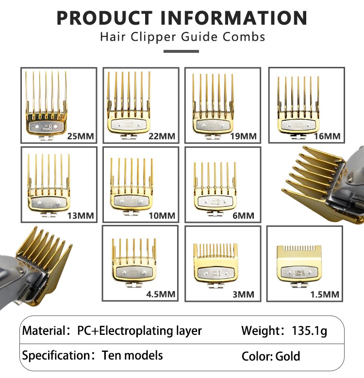 8/10pcs Professional Hair Clipper Limit Guide Comb For Wahl Trimmer Universal Barber Guide Comb Haircut Tool Clipper Limit Combs