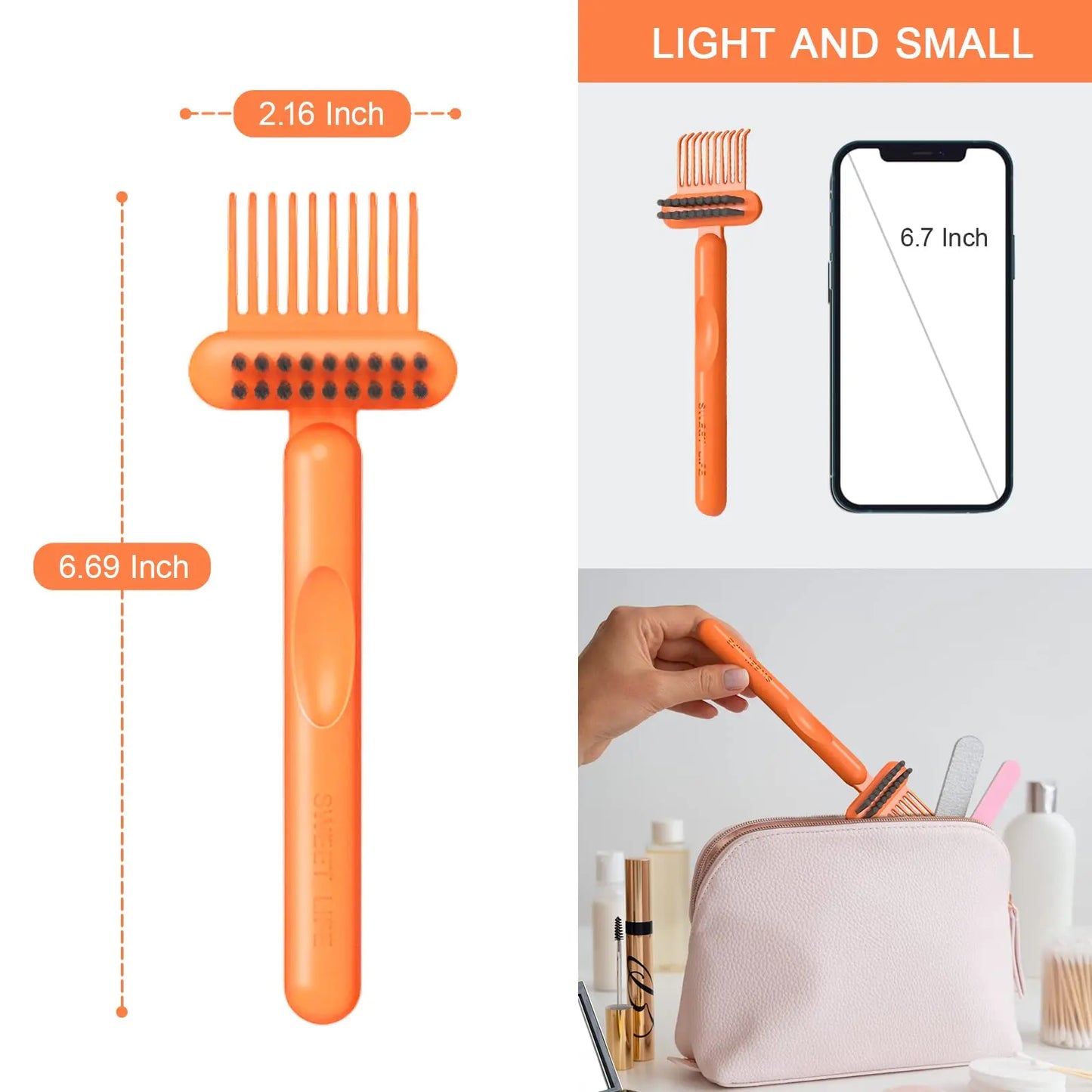 2-in-1 Hair Brush Cleaner Rake,Comb Cleaner Delicate Cleaning Tools,Removes Hair Dust,Embeded Tool Use For Home Salon