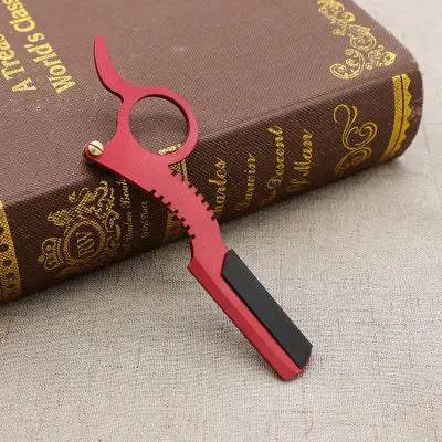 Salon Stainless Steel Ring Shaver Classical Manual Beard Shaving Eyebrow Tools Professional Straight Angle Barber Tools Supplies