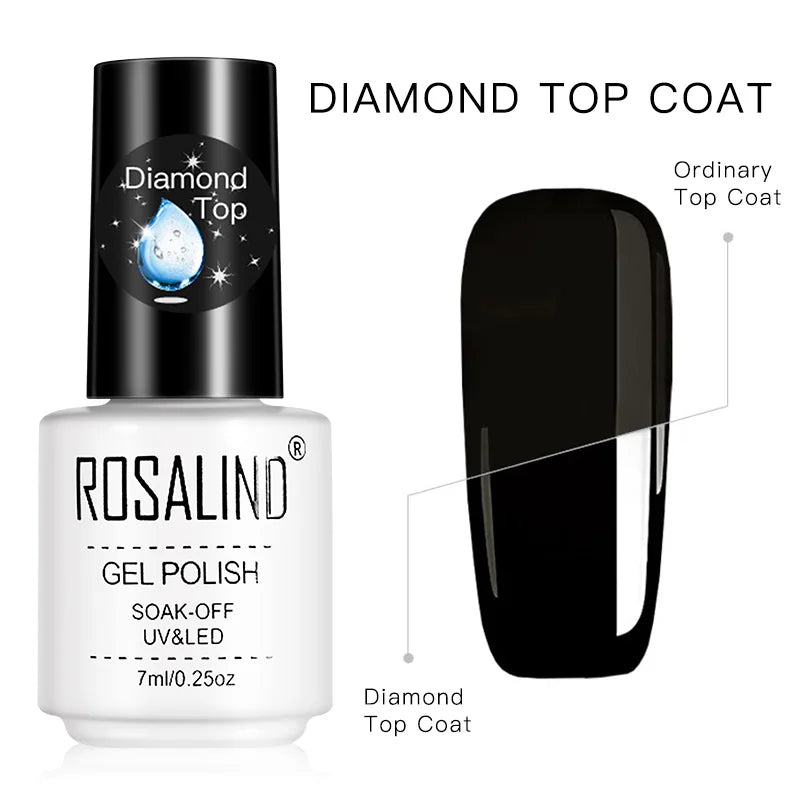ROSALIND 7ML Base/Top Coat Nail Gel Primer Matt Semi Permanent  Manicure Decoration Durable Reinforcement Masonry Peelable Base