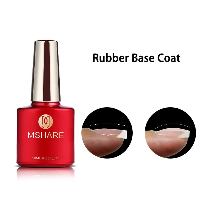 MSHARE 10ml Base Coat  Top Gel Clear Construction Dehydrator Primer Reinforce Soak Off Nails Gels UV LED Glue
