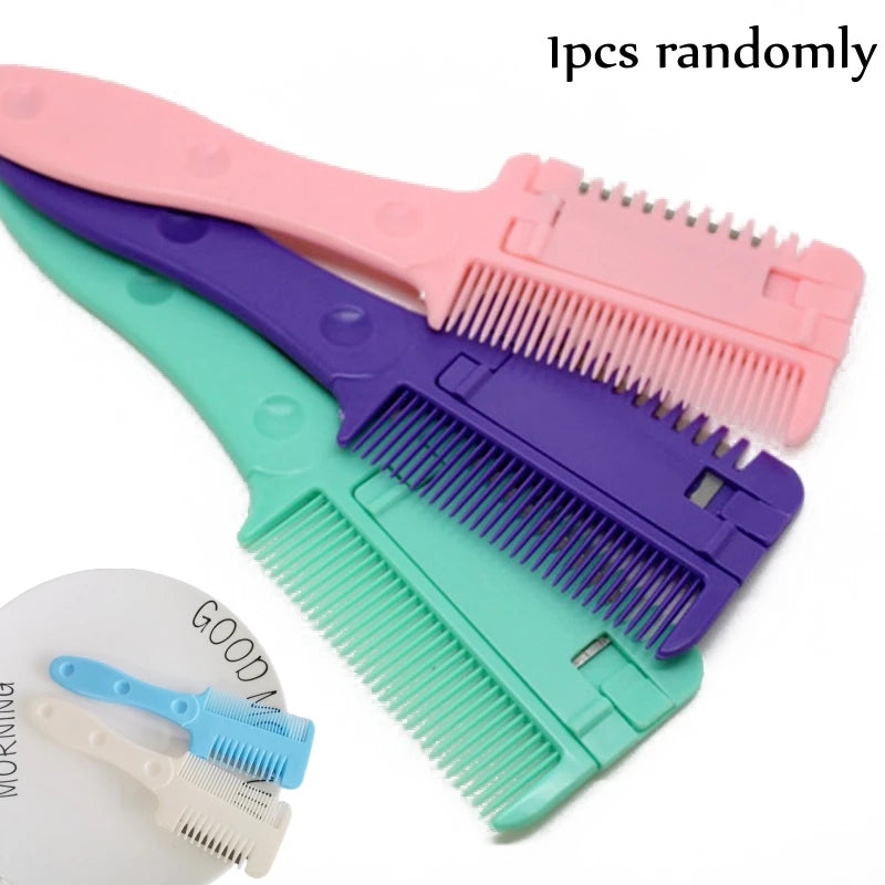 Durable Hair Cutting Trimmer Razor Blade Comb Home Hairdresser Makeup Tools For Thinning Bangs Long Beauty Hair Cut Accessories