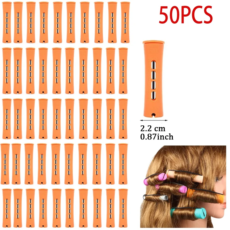 50pcs 5Sizes Hair Rollers Hair Perm Rods Set Curlers Cold Wave Rods For Women Long Short Hair DIY Hairdressing Styling Tools