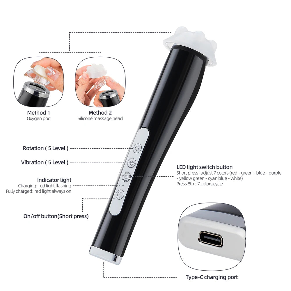 Oxygen Bubble Pen CO2 Oxygen Portable Facial Machine CO2 Gel Facial Skin Care Device Facial SPA CO2 Bubble Oxygen Beauty Machine