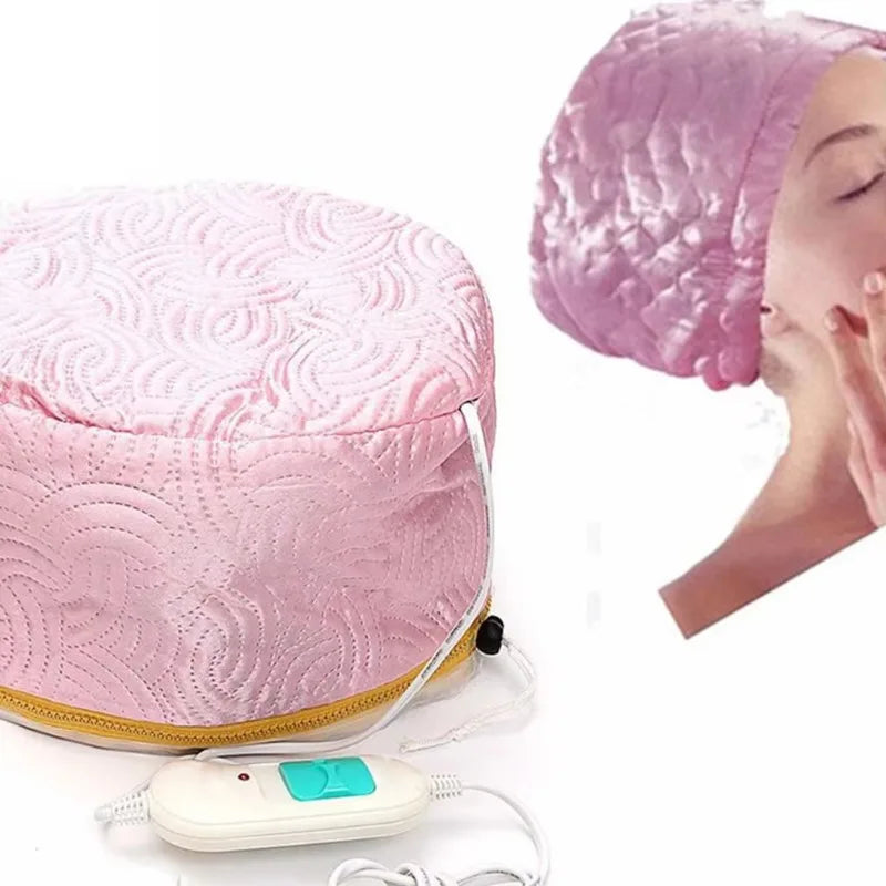 Professional Electric Spa Cap - Thermal Hair Treatment Steamer for Deep Conditioning & Oil Treatments w/Adjustable Temp