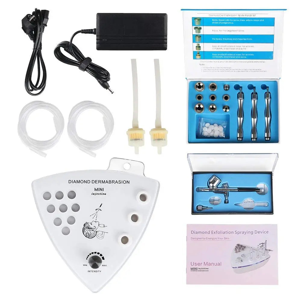 Professional Diamond Microdermabrasion Machine with Water Spray 65-68cmHg Suction Facial Exfoliation Skin Dermabrasion Machine