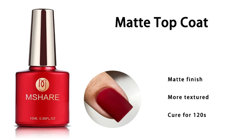 MSHARE 10ml Base Coat  Top Gel Clear Construction Dehydrator Primer Reinforce Soak Off Nails Gels UV LED Glue