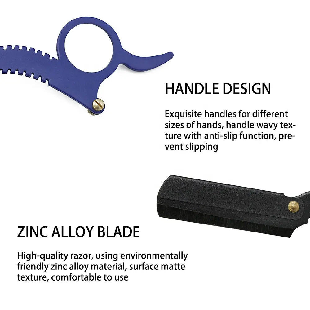 Salon Stainless Steel Ring Shaver Classical Manual Beard Shaving Eyebrow Tools Professional Straight Angle Barber Tools Supplies