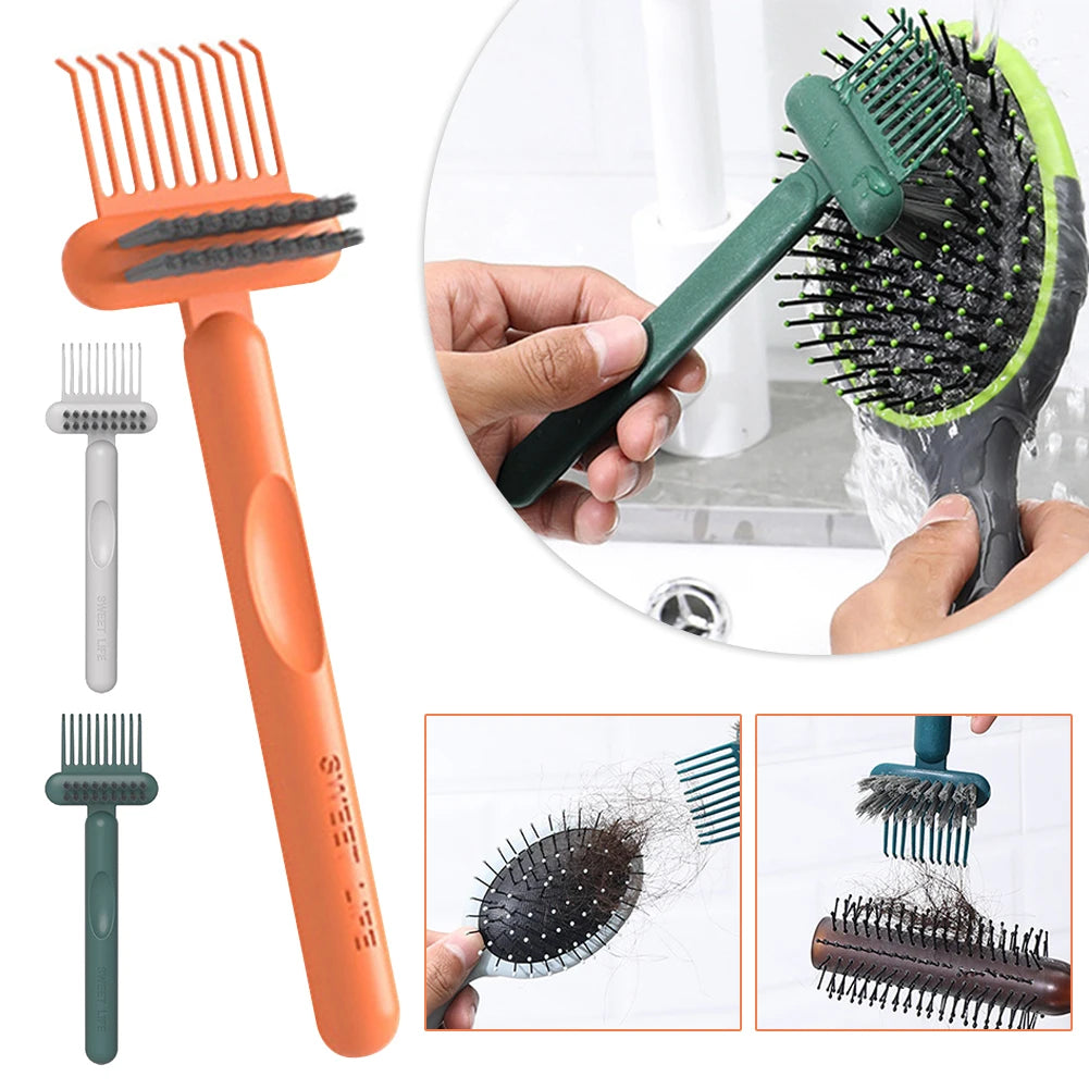 2-in-1 Hair Brush Cleaner Rake,Comb Cleaner Delicate Cleaning Tools,Removes Hair Dust,Embeded Tool Use For Home Salon